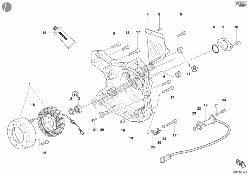 Tutte le parti per il Coperchio Del Generatore del Ducati Supersport 1000 SS 2003